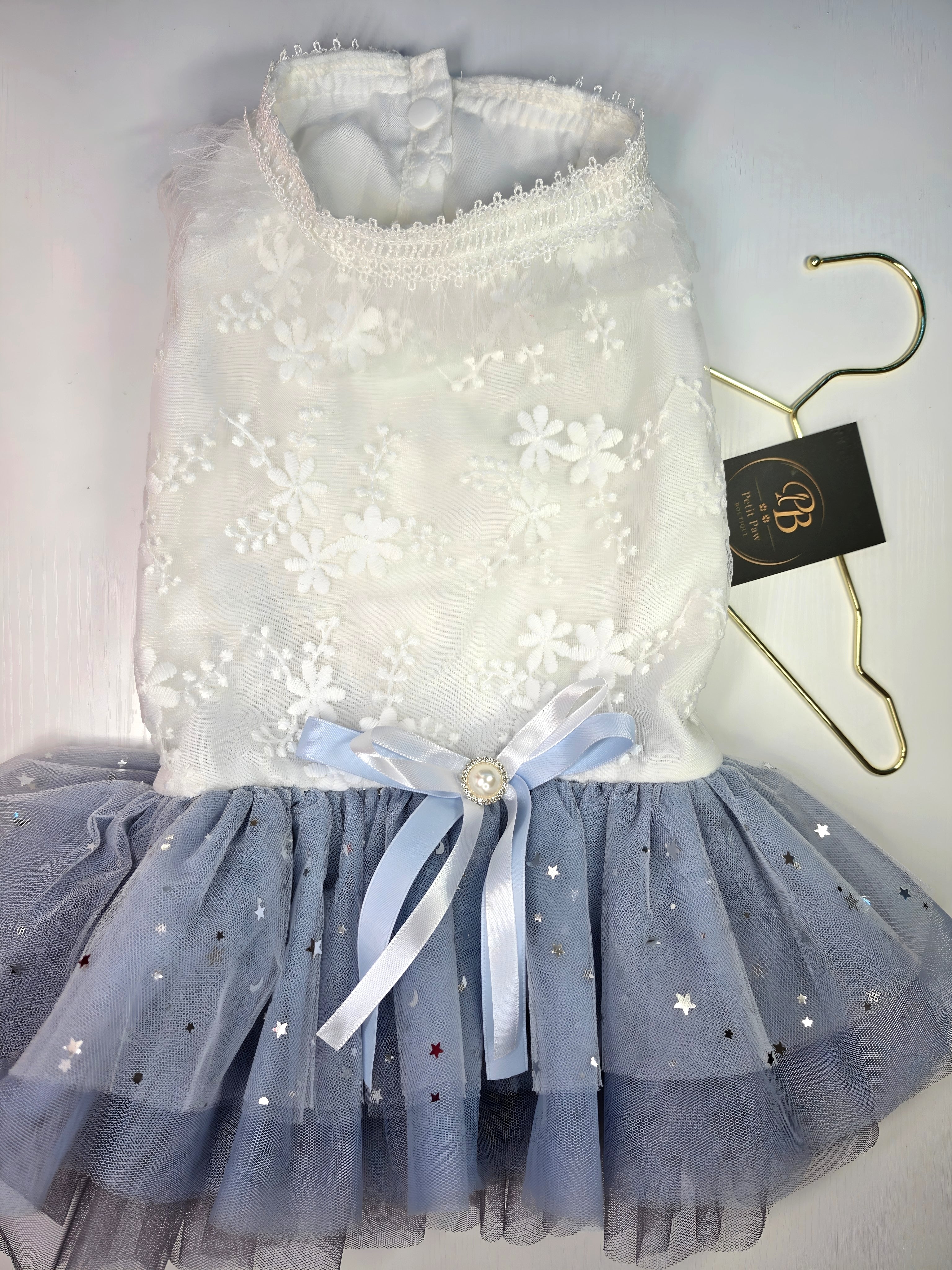 Vestido de Flores con Tutú de Estrellas
