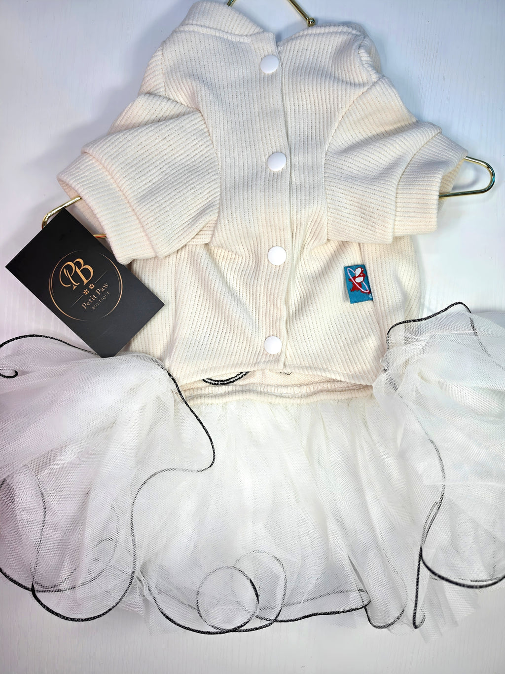 Vestido Suéter Panda con Tutú Blanco