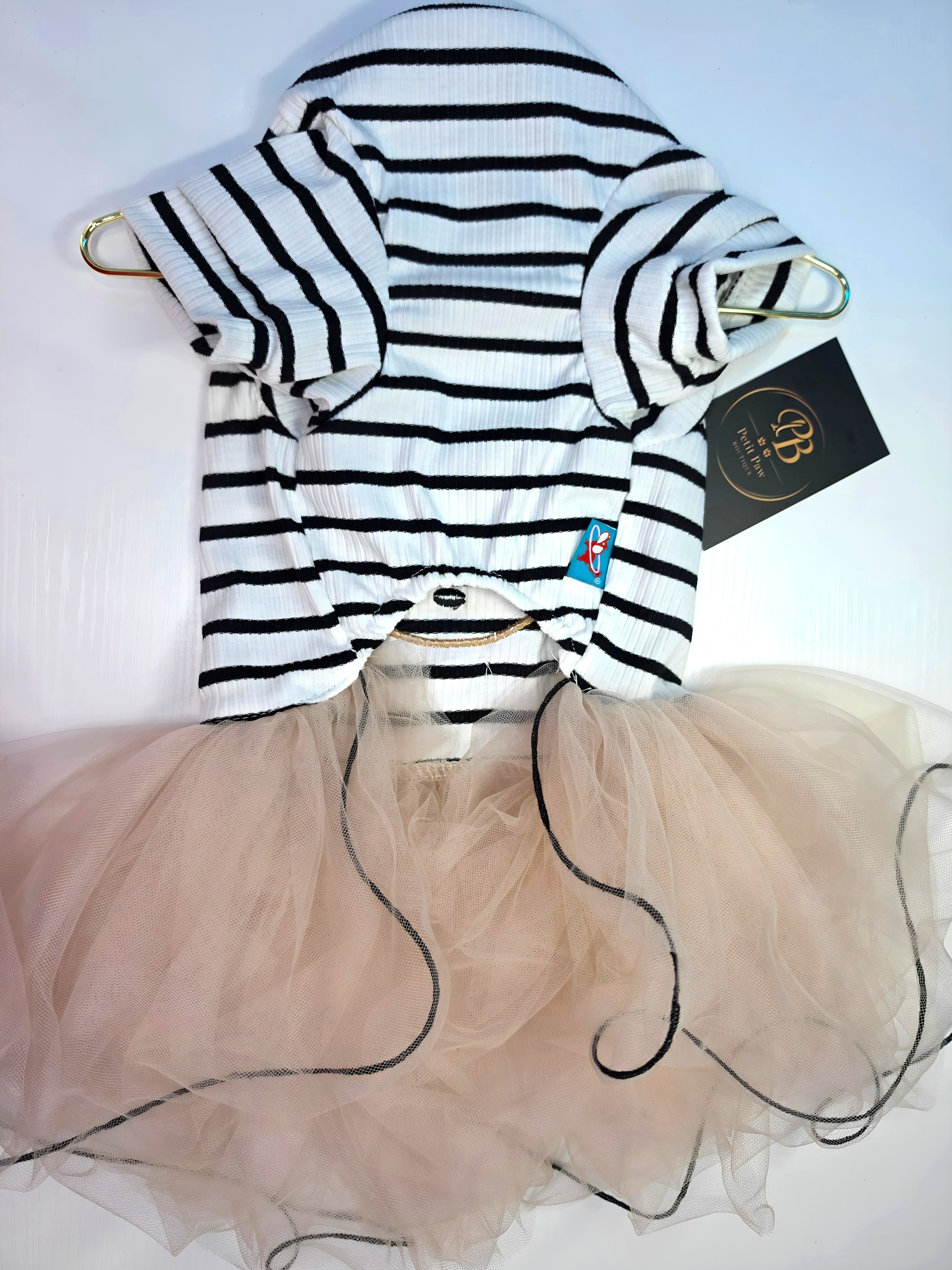 Vestido Marinero con Osito Teddy y Tutú Champagne