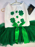 Vestido San Patricio con Tréboles y Tutú Verde